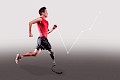 Bild mit Läufer mit Prothese für Ganganalyse